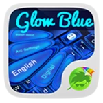 blue keyboard glow android application logo